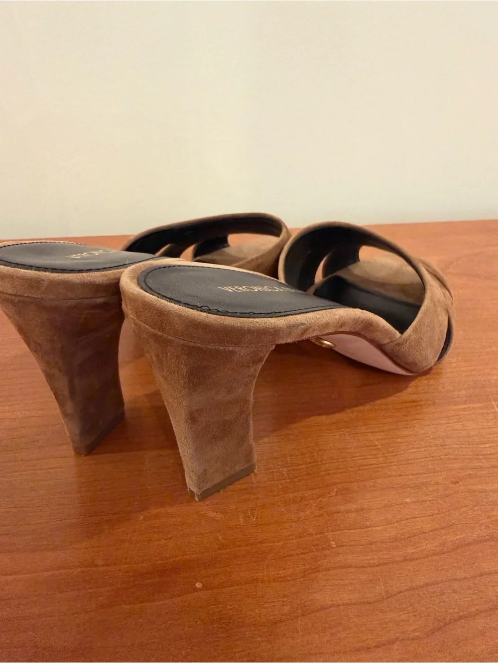Veronica Beard Cassiel Suede Slide Sandal - Hazelwood - Picture 10 of 11